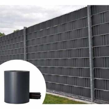 35m PVC Zaunfolie Sichtschutz Doppelstabmatten Streifen Folie grau grün