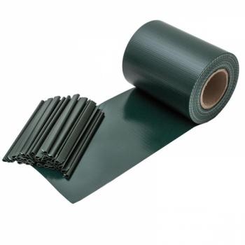 35m PVC Zaunfolie Sichtschutz Doppelstabmatten Streifen Folie grau grün